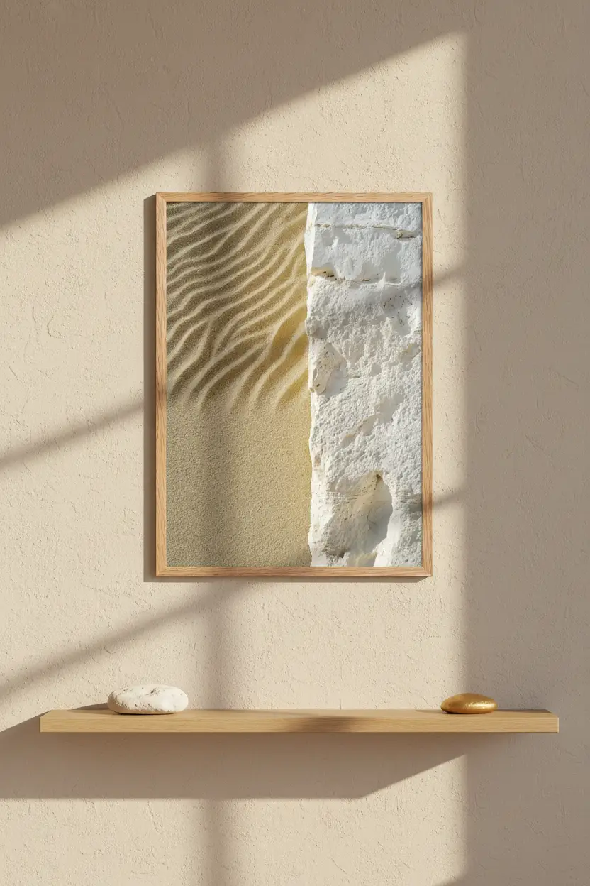 The Border — Minimalist sand golden mineral texture wall poster