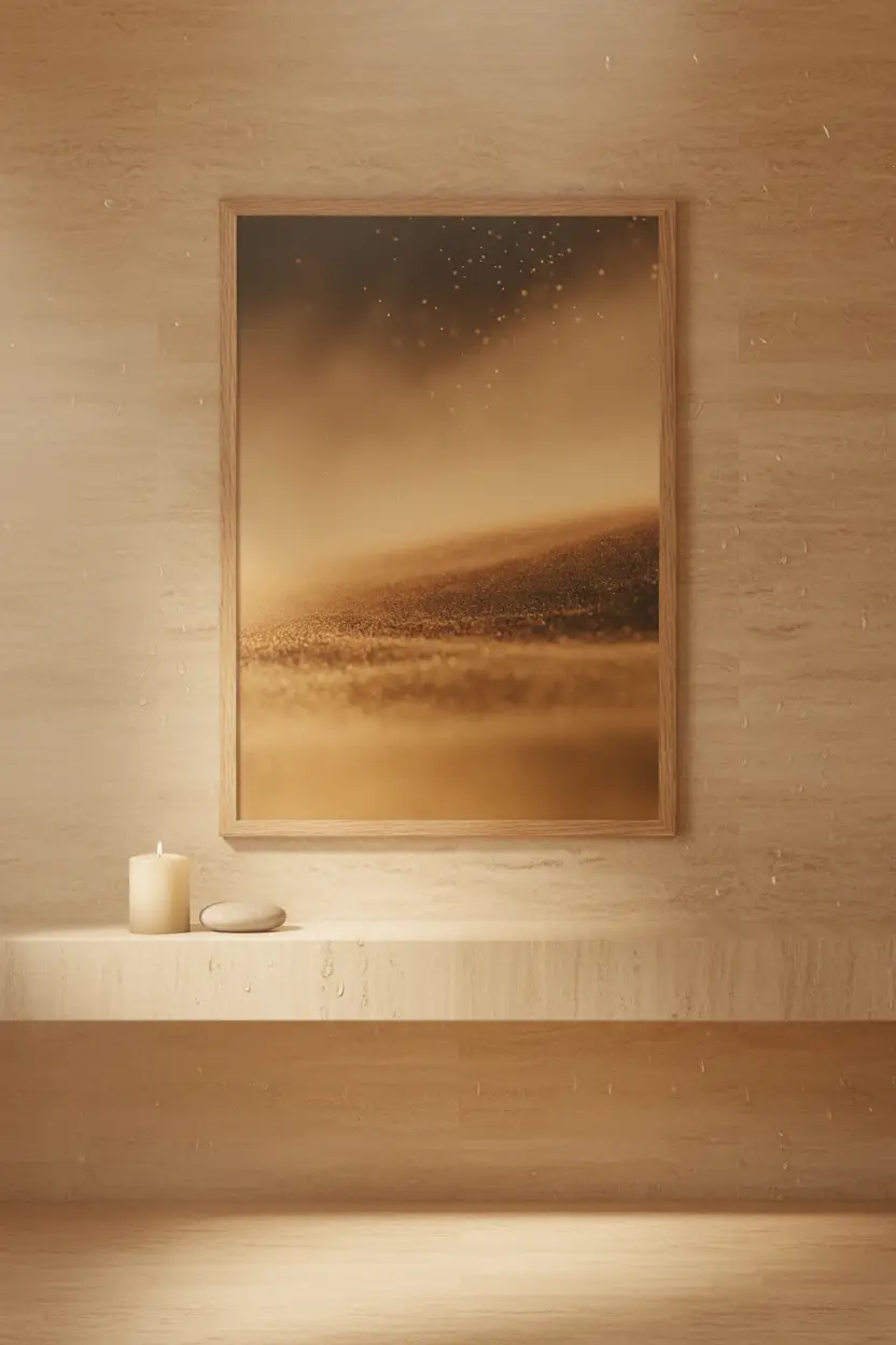 L'Envol du Sable — Golden Mineral Minimalist Wall Poster
