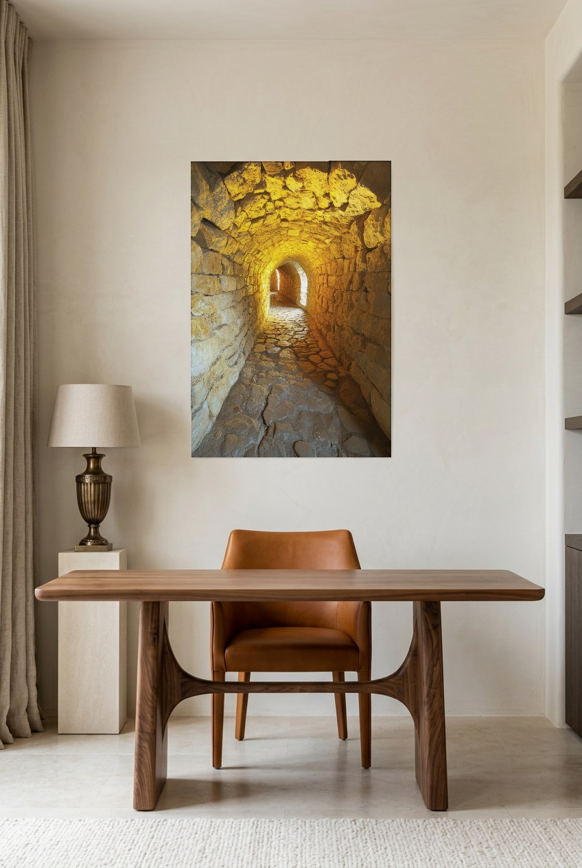 Le Passage Doré — unframed poster in a home office