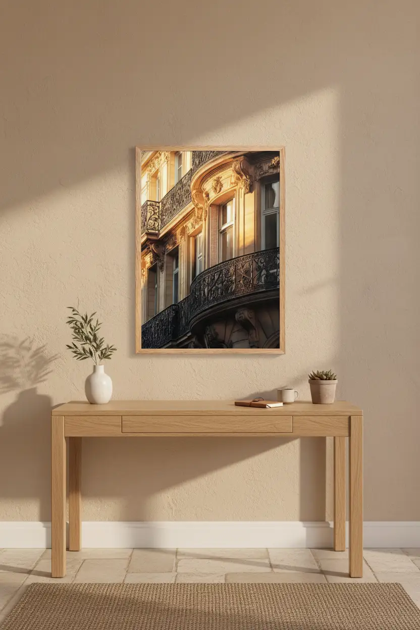 L’Haussmann — Poster da parete minimalista oro architettura parigina