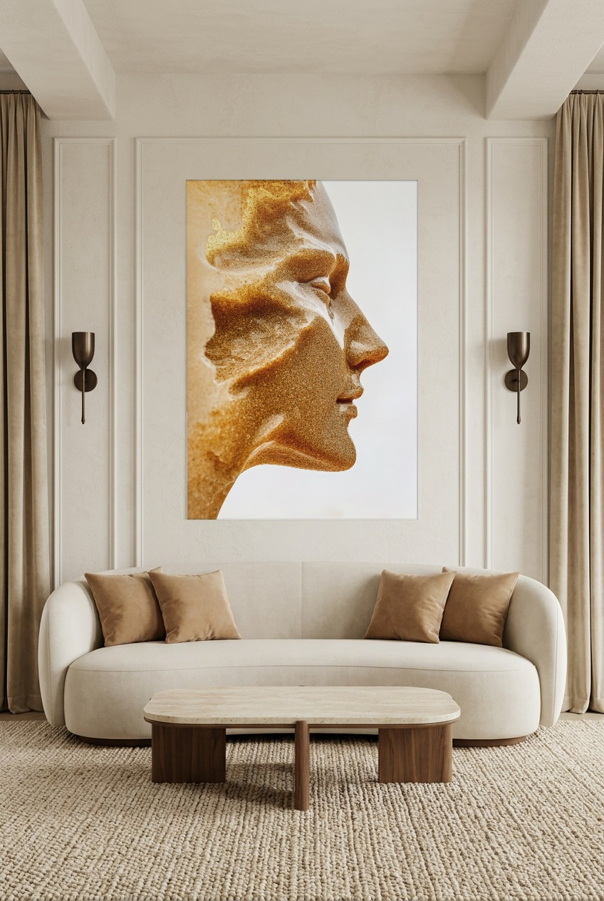 Le Profil Doré — poster sem moldura numa sala de estar