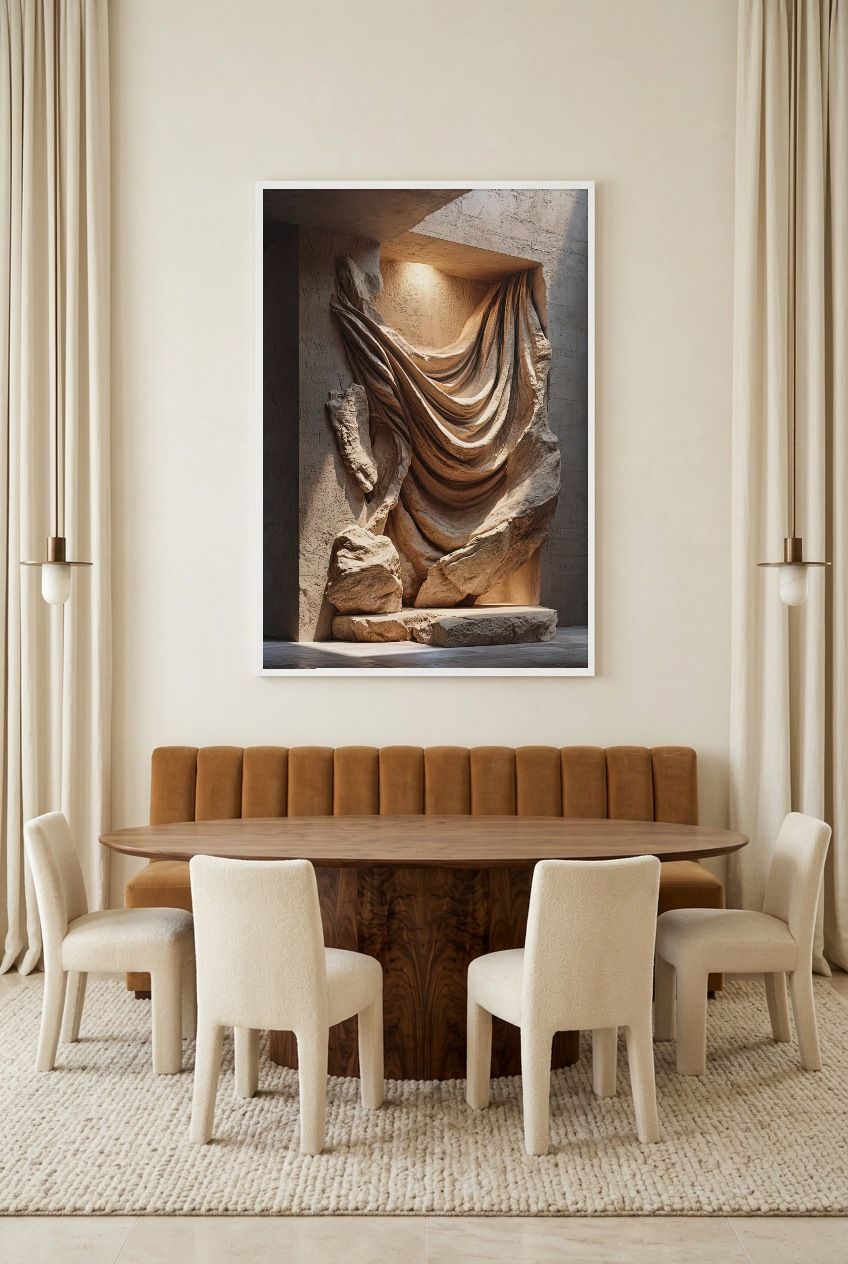 Le Rideau de Pierre — Poster im weißen Rahmen im Esszimmer