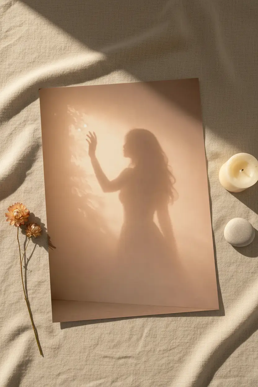La Lumière Touchée — Golden Silhouette Minimalist Wall Poster