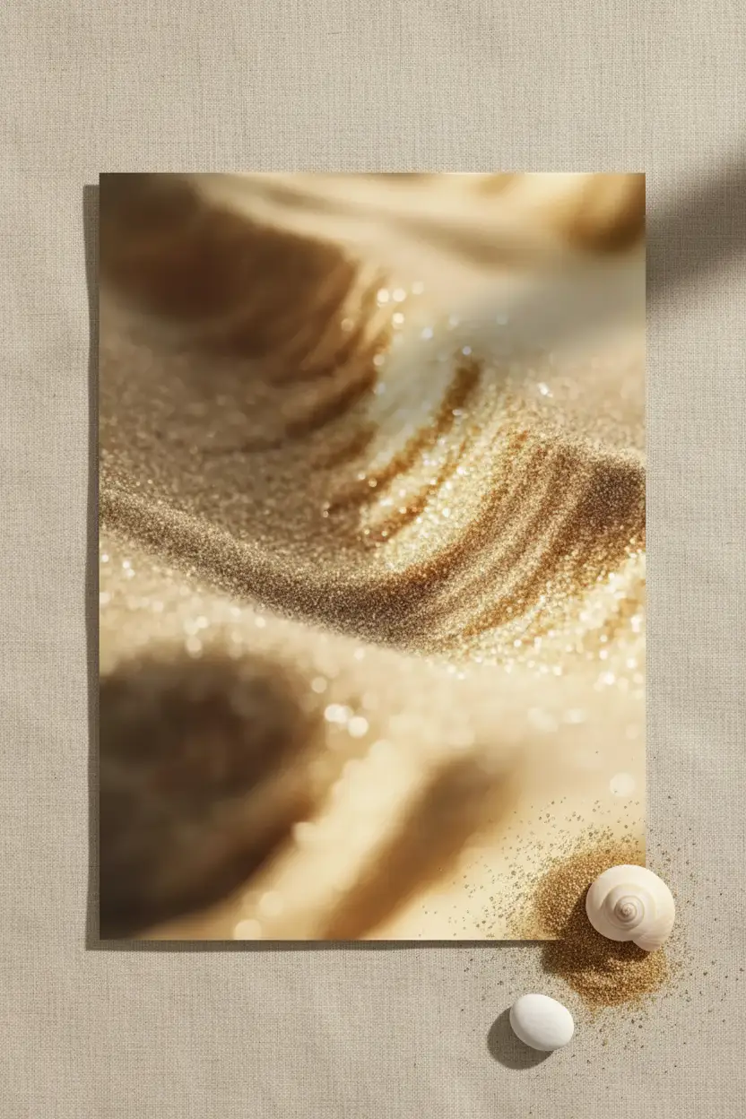 Golden Sands — Minimalist golden sand ivory texture wall poster