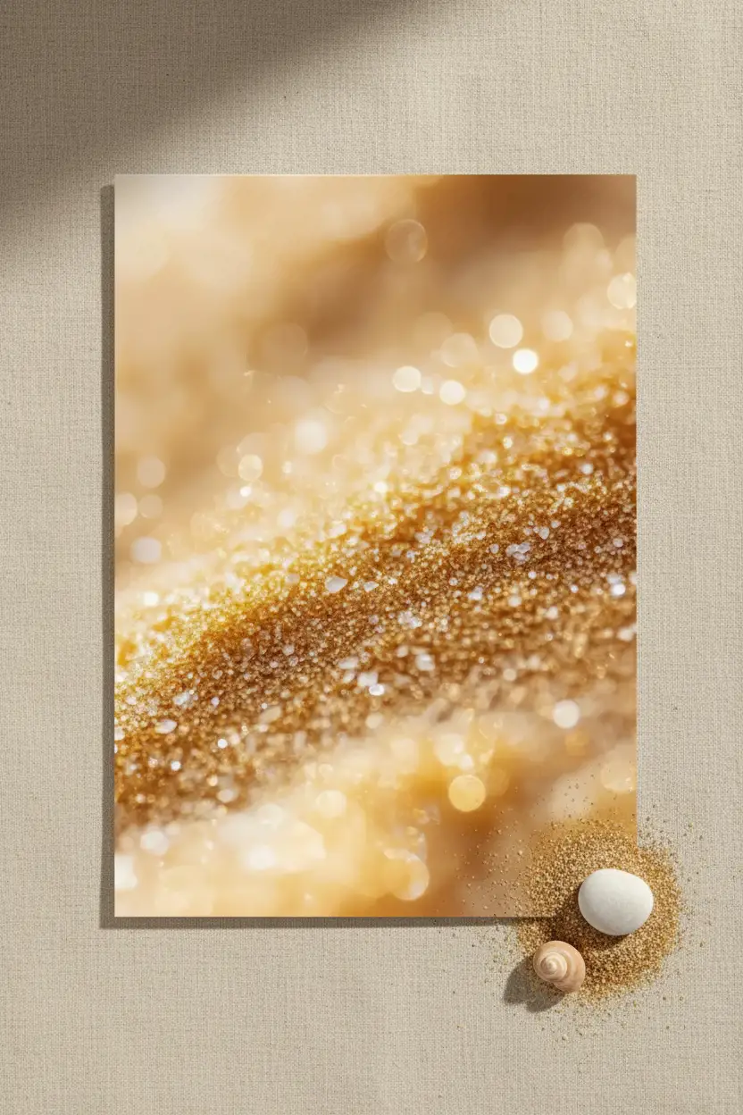 Goldstaub — Minimalistisches Wandbild in Champagner-Gold