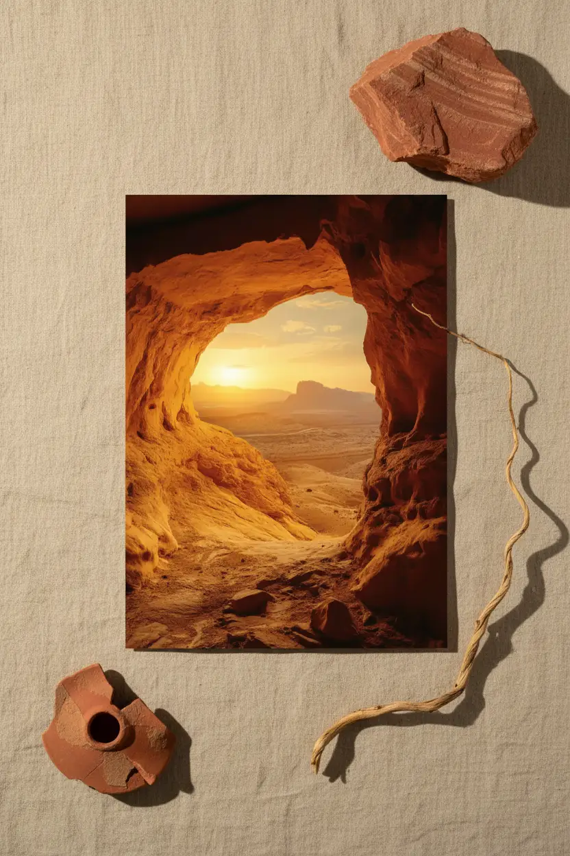 Horizon Fire — Minimalist Orange Sun Wall Poster