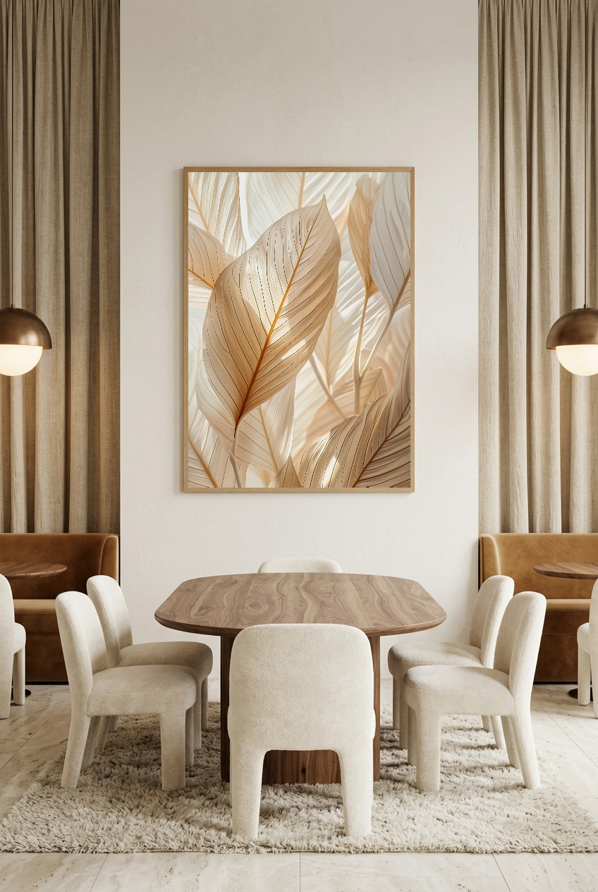 Le Velours Végétal — Poster im Eichenrahmen im Esszimmer