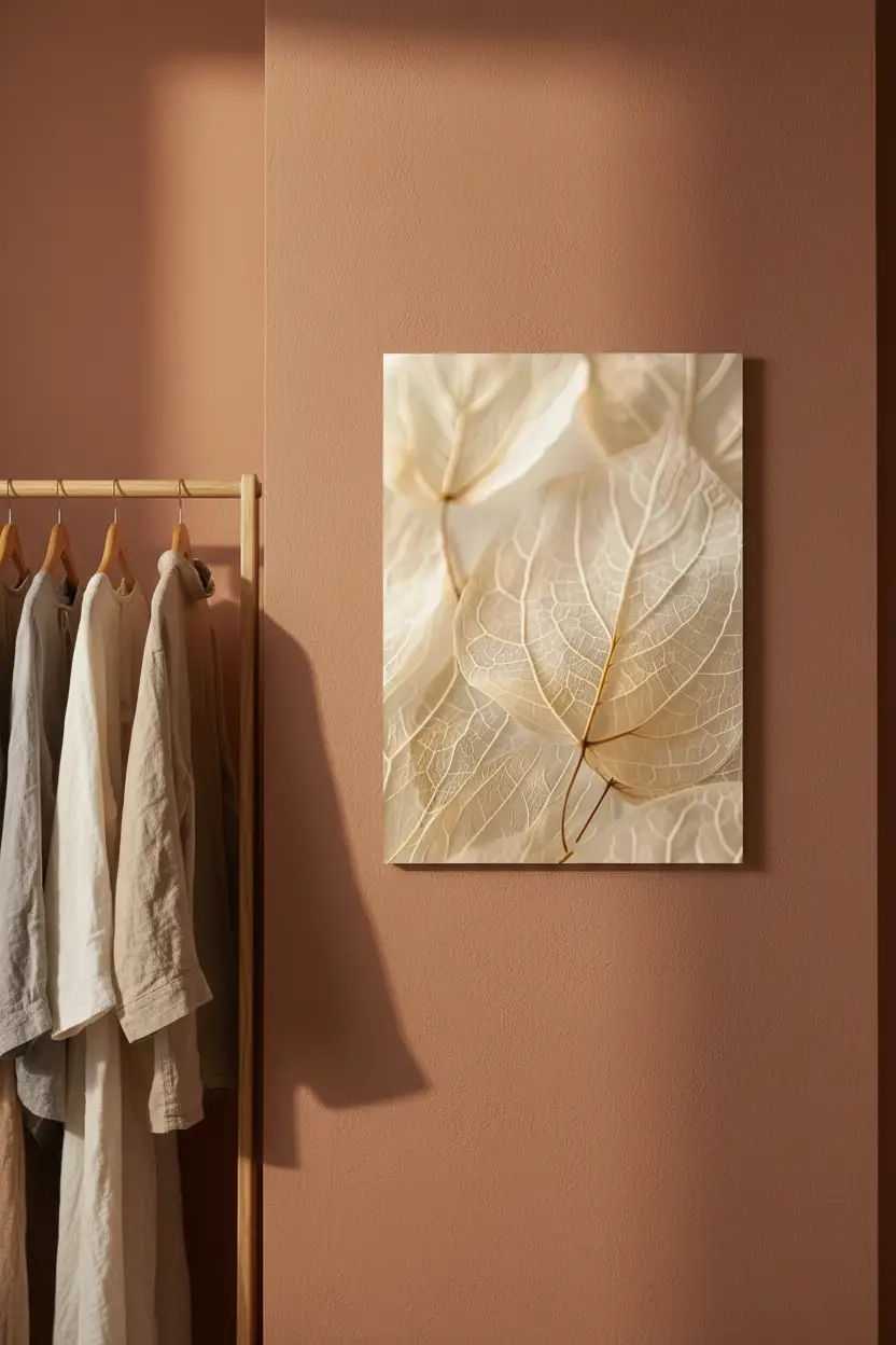 Skeleton Leaf — Minimalist Ivory Veins Wall Poster