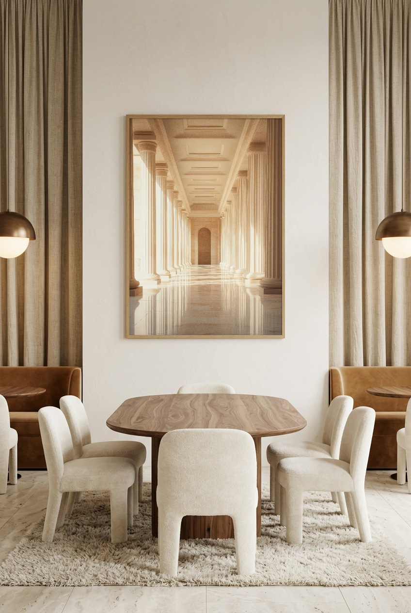 Le Palais — poster com moldura de carvalho numa sala de jantar