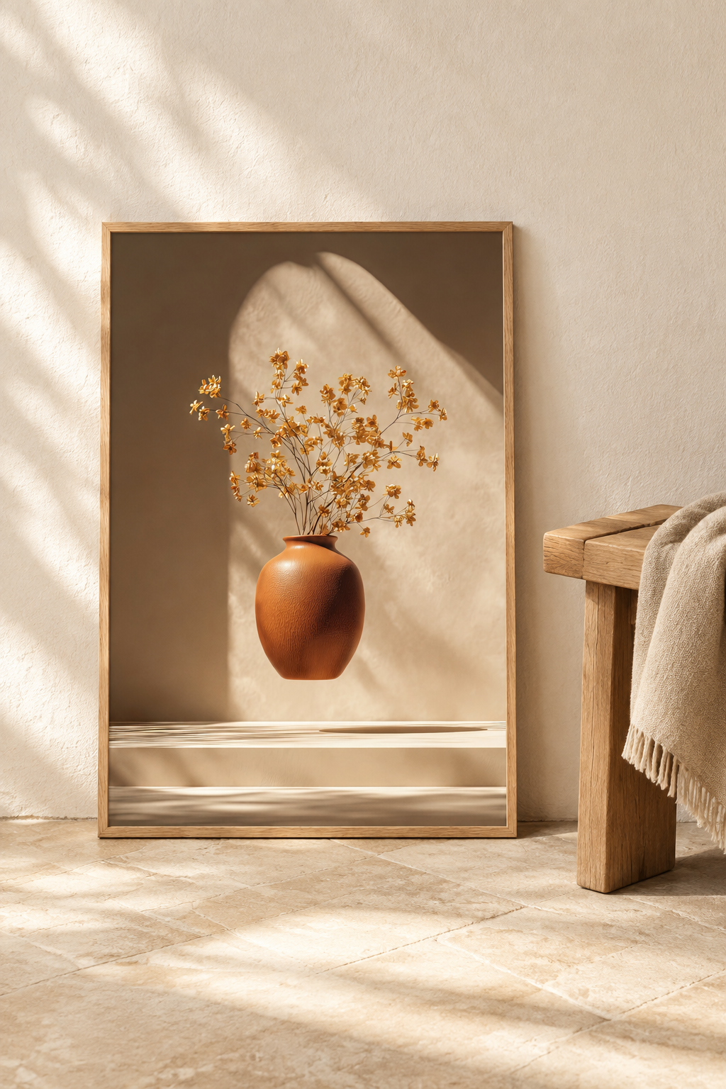 Poster The Golden Sheaf resting on the floor against a wall