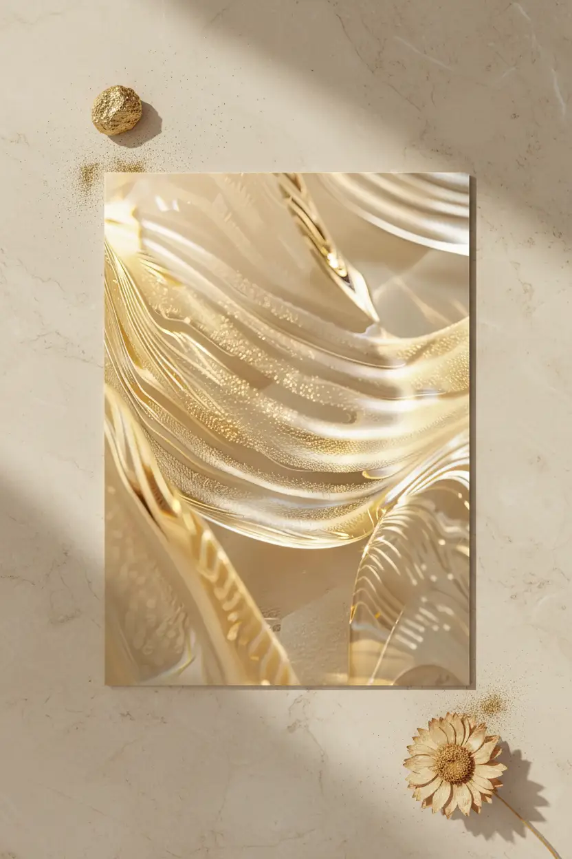 O Ouro Fundido — Poster de parede minimalista ouro dourado vidro abstrato luxo