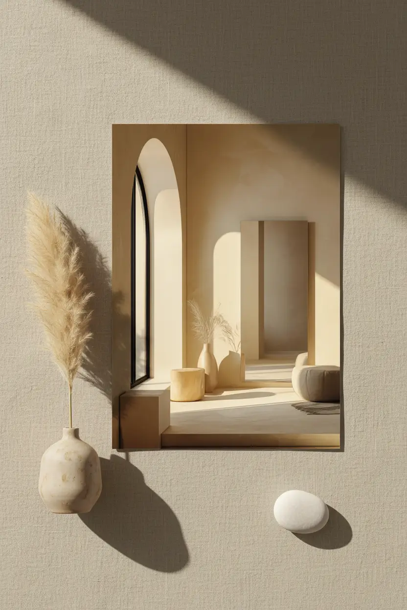 A Hora Dourada — Poster de parede minimalista arquitetura areia