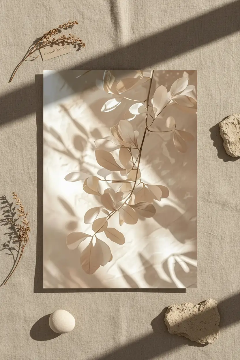 The Golden Bough — Minimalist Ivory Botanical Wall Poster