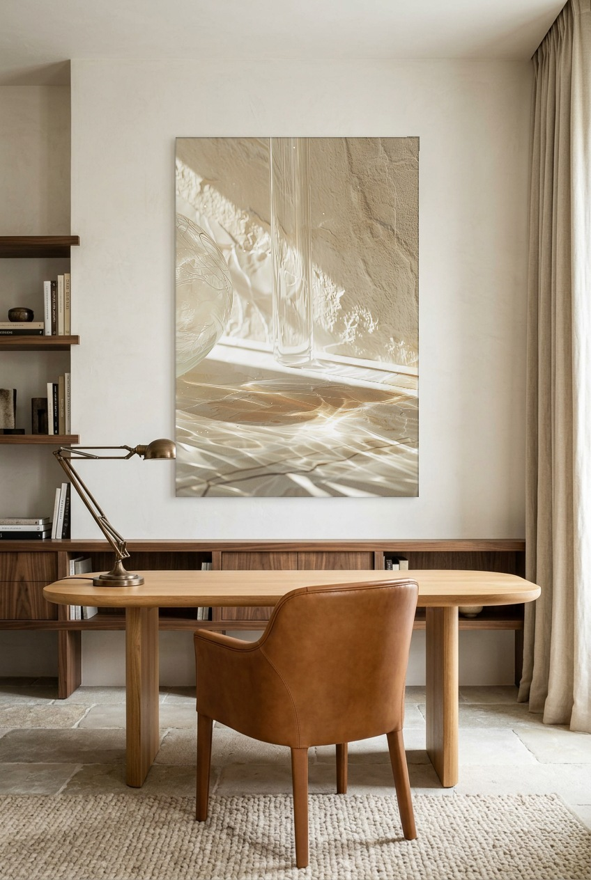 L’Eau et le Verre — unframed poster in a home office