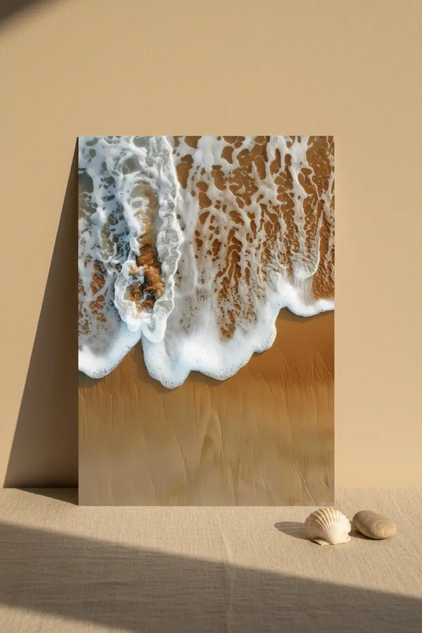 A Espuma Dourada — Poster de parede minimalista areia mar