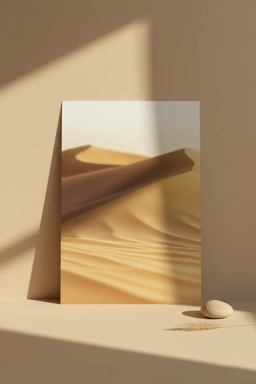 La Crête d’Or – Minimalistisches Wandbild aus sandgoldenen Wüstendünen