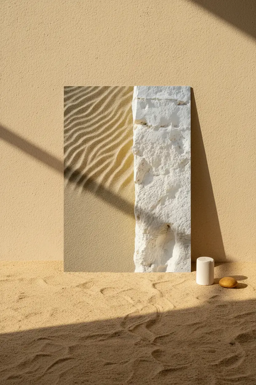 The Border — Minimalist sand golden mineral texture wall poster