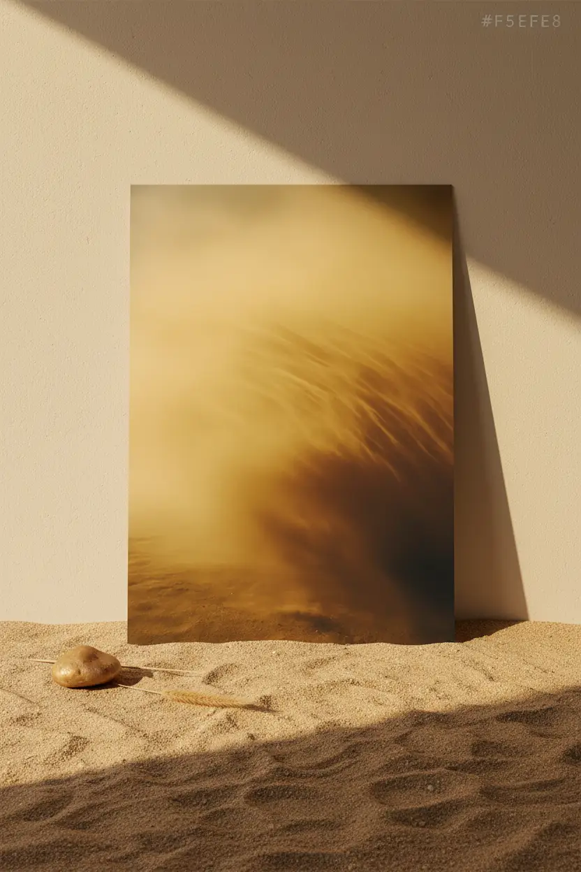 Desert Breath — Minimalist Gold Dunes Wall Art