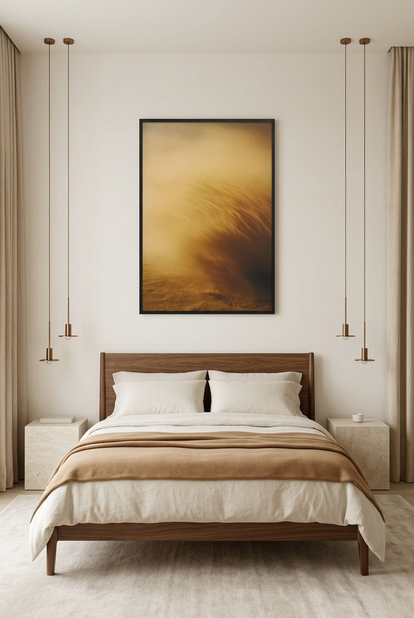 Le Souffle du Désert — poster in a black frame in a bedroom