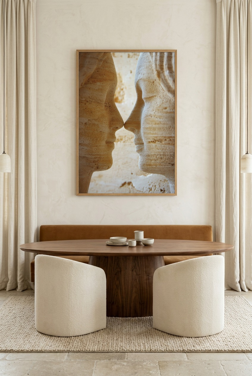 Le Souffle — poster in eikenhouten lijst in een eetkamer