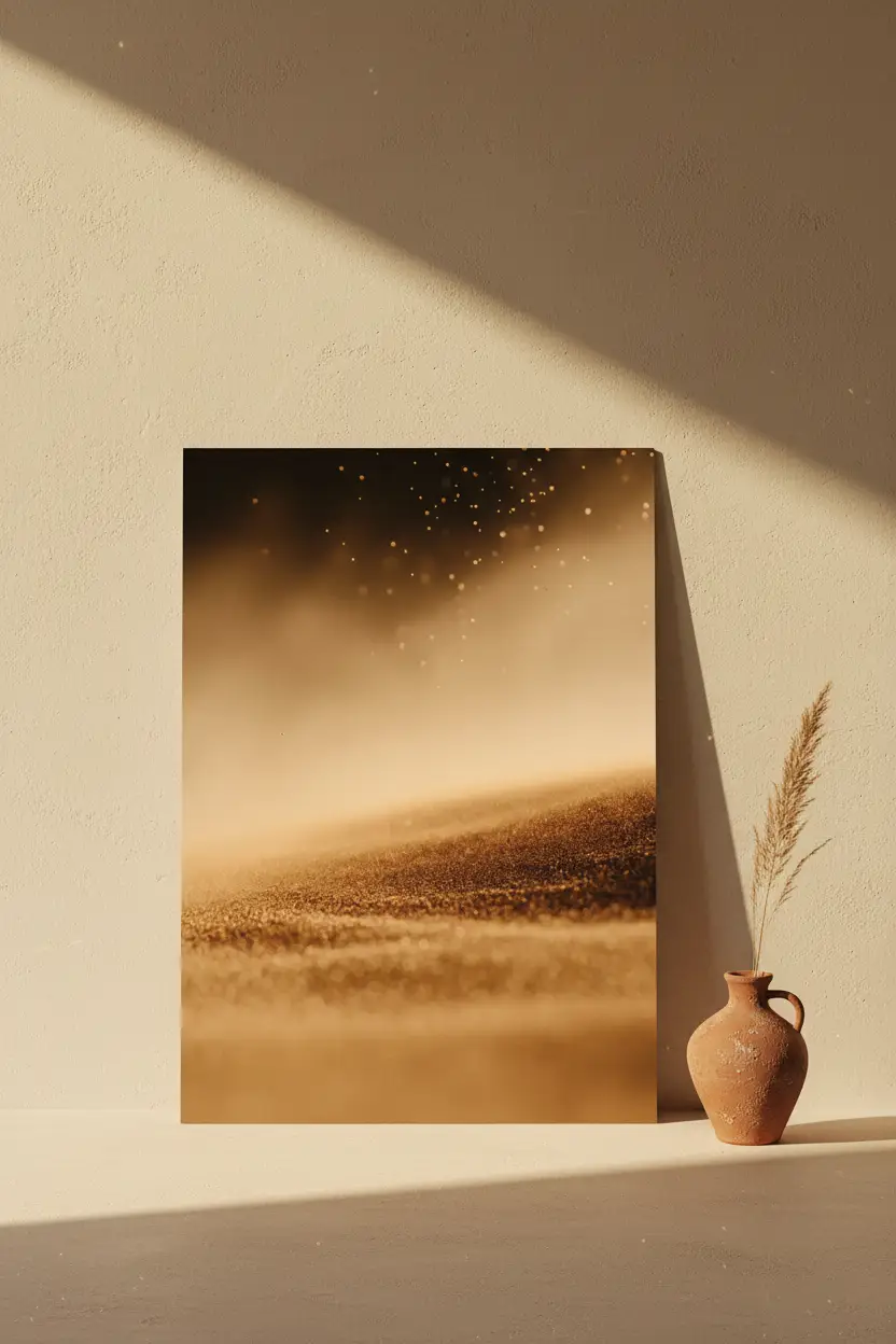L'Envol du Sable — Golden Mineral Minimalist Wall Poster