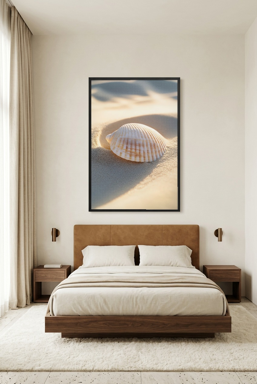L’Oubliée — poster in a black frame in a bedroom
