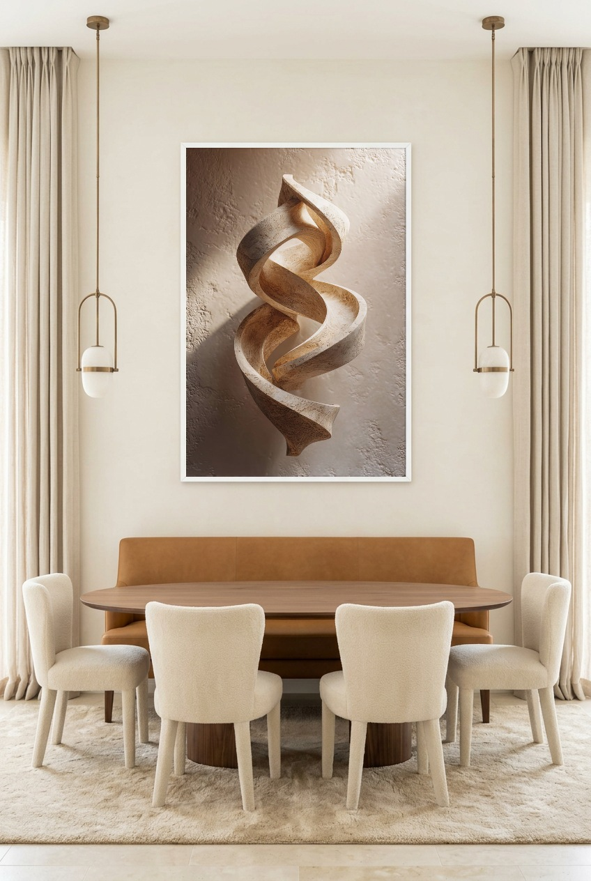 Le Ruban Torsadé — Poster im weißen Rahmen im Esszimmer