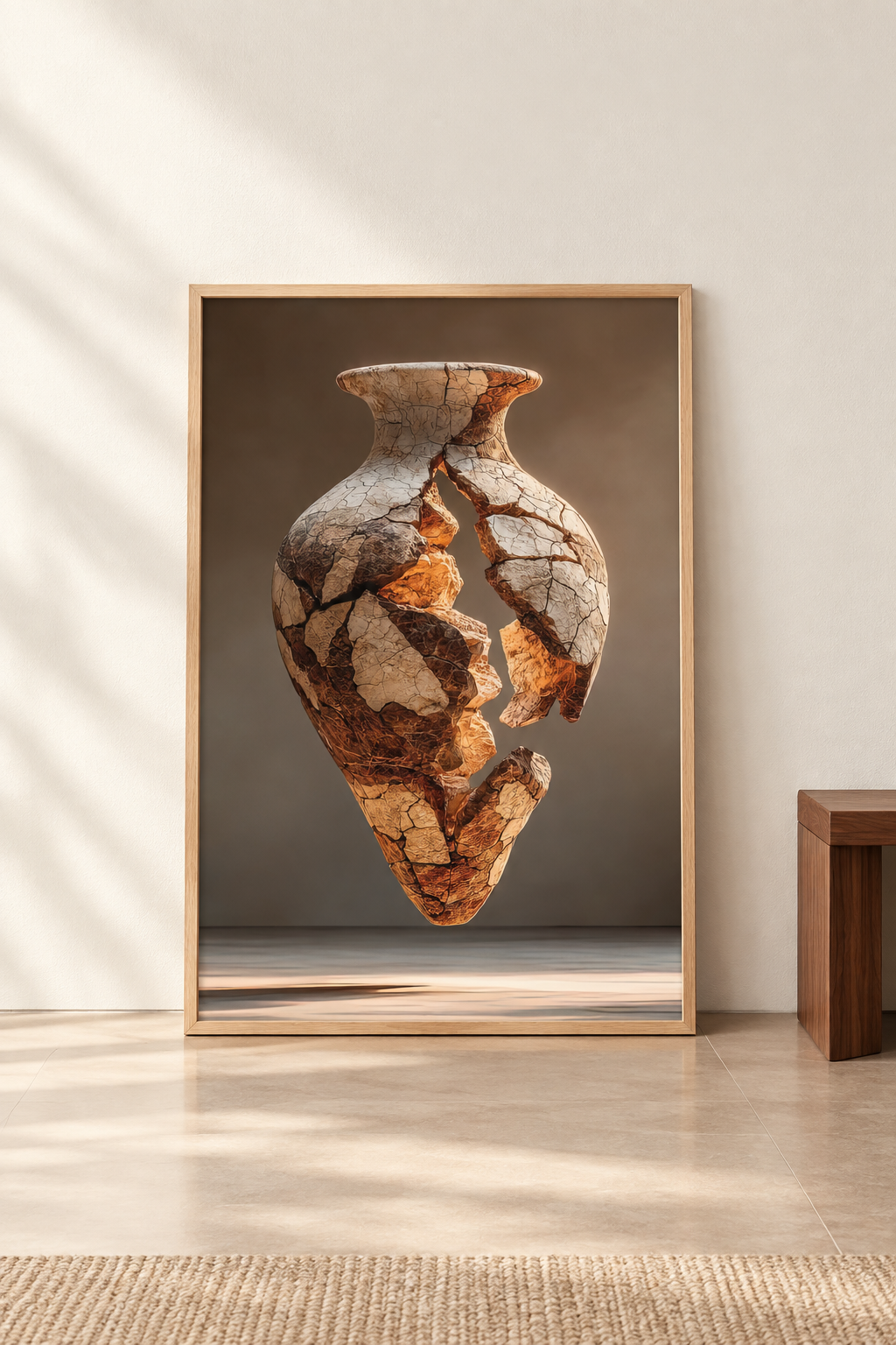 Poster The Crackled Amphora resting on the floor against a wall