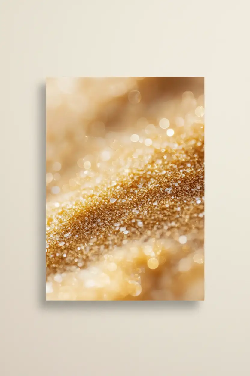 Goldstaub — Minimalistisches Wandbild in Champagner-Gold