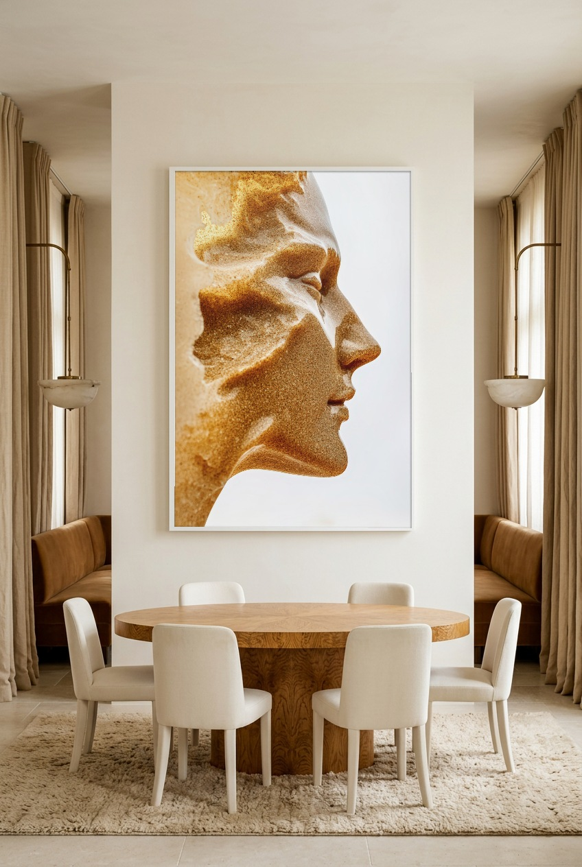Le Profil Doré — Poster im weißen Rahmen im Esszimmer