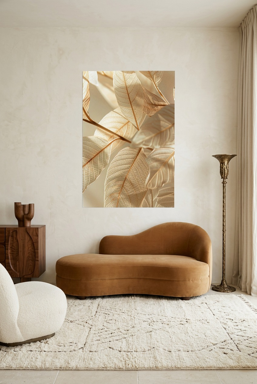 L’Or des Feuilles — poster zonder lijst in een woonkamer