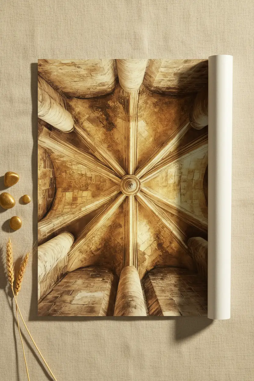 La Voûte Céleste — Póster minimalista de pared oro marfil bóveda