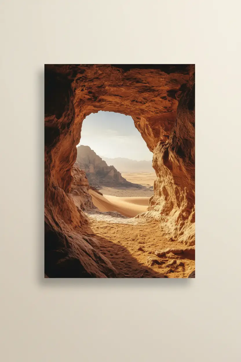 L'Œil du Désert — Affiche murale minimaliste roche terracotta sable — affiche murale minimaliste | Cassili-home