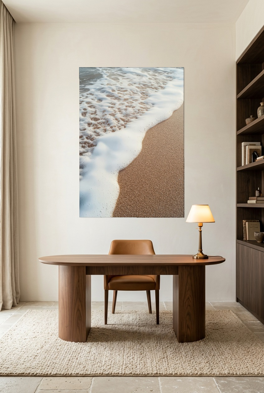 L’Écume de Sable — unframed poster in a home office
