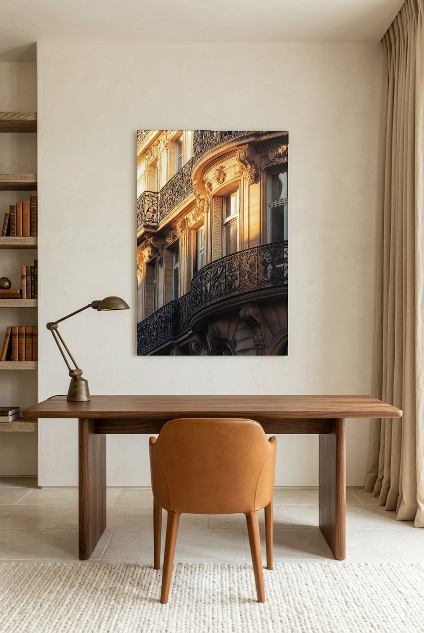L’Haussmann — unframed poster in a home office