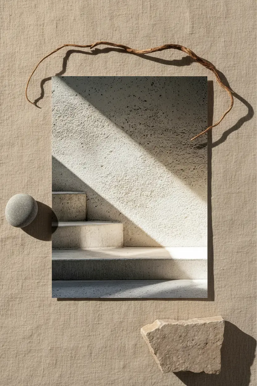 L’Ombre du Midi — Affiche murale minimaliste beige et gris architecture — affiche murale minimaliste | Cassili-home