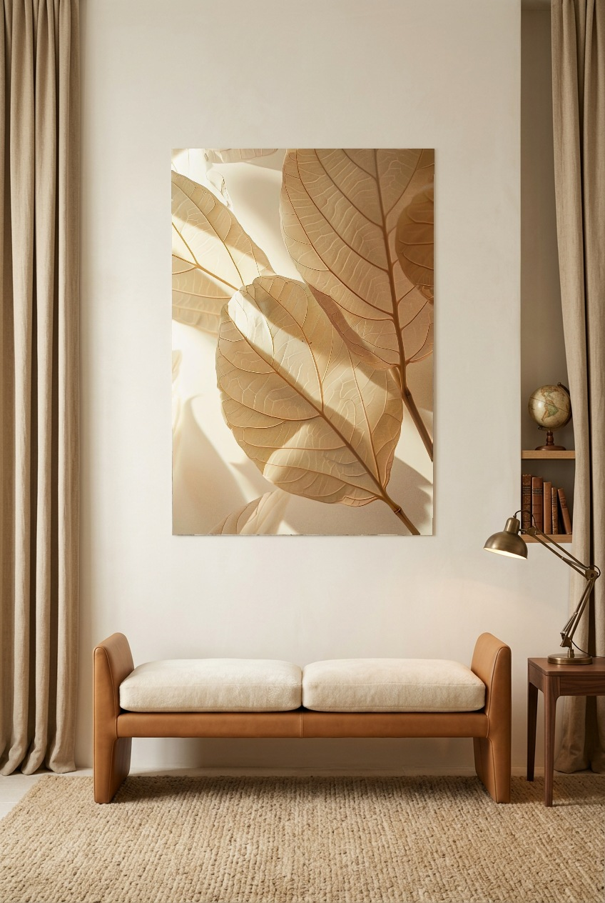 L’Ombre des Feuilles — póster sin marco en una sala de lectura