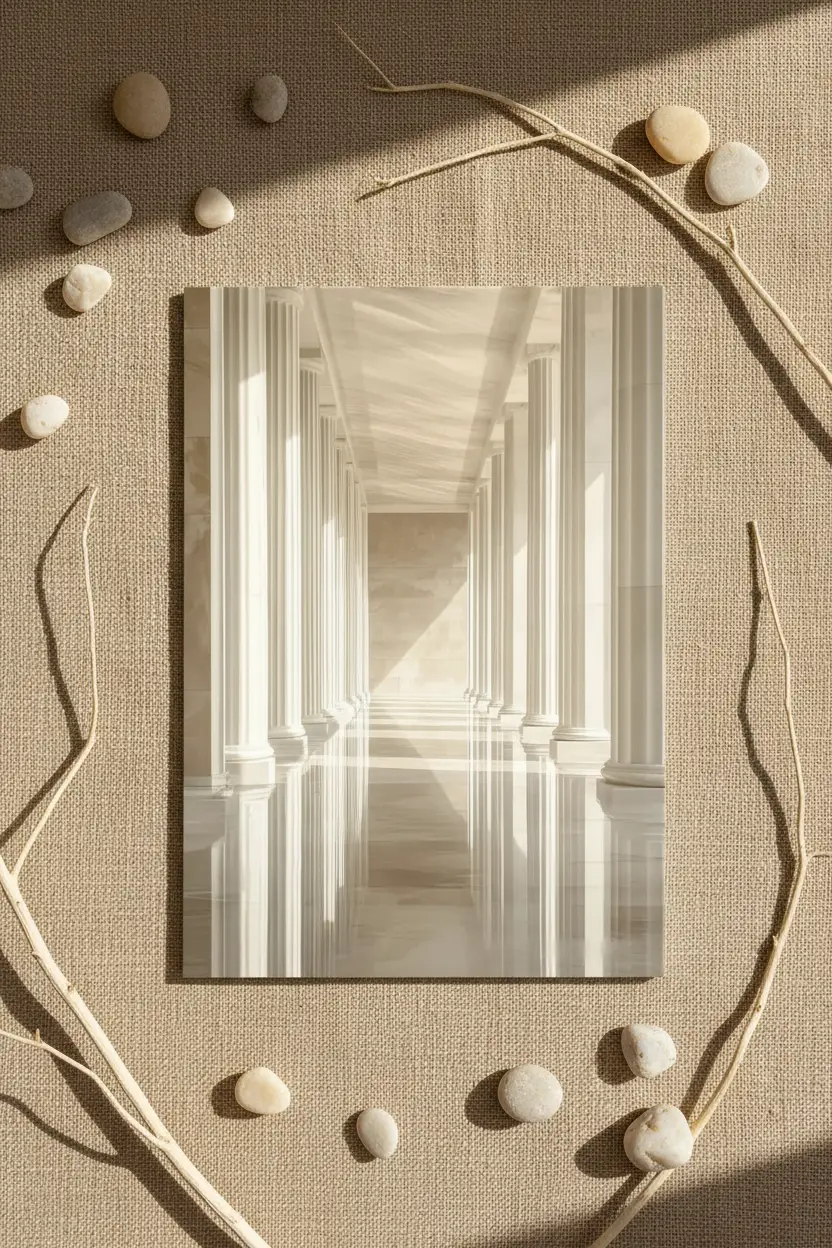L’Infini — Affiche murale minimaliste beige ivoire colonnade architecture — affiche murale minimaliste | Cassili-home