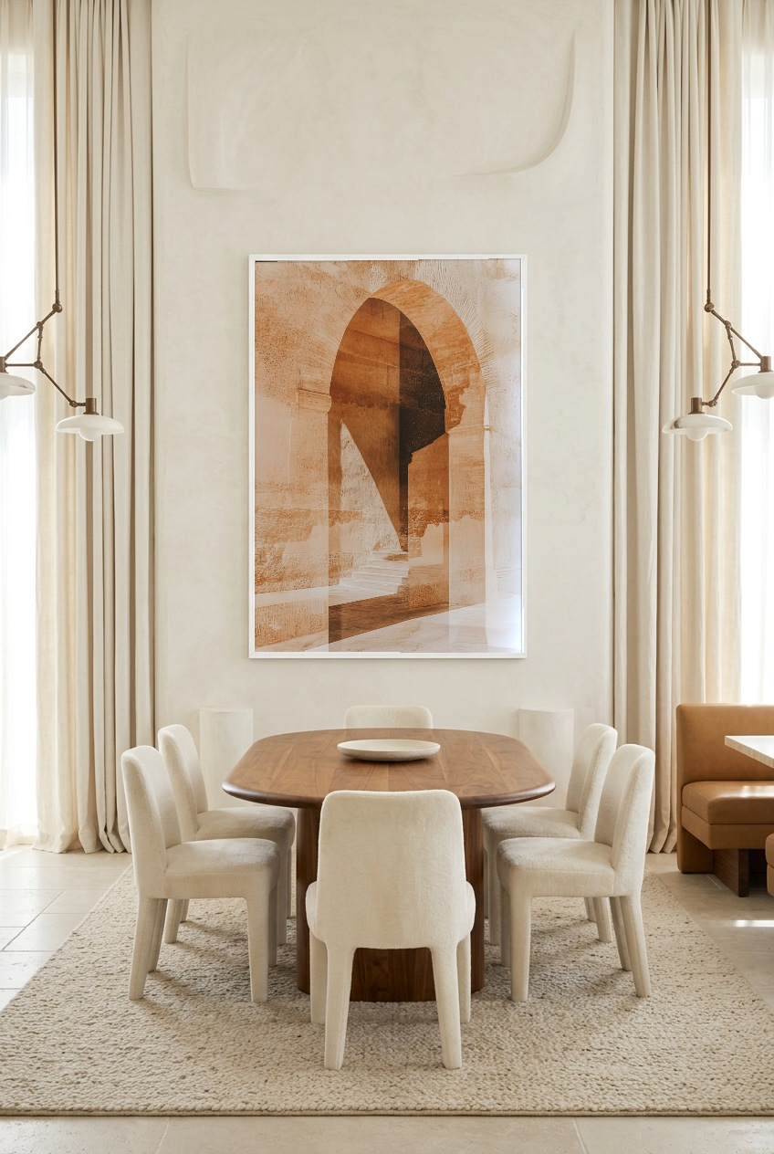 Le Porche d'Ocre — poster in a white frame in a dining room