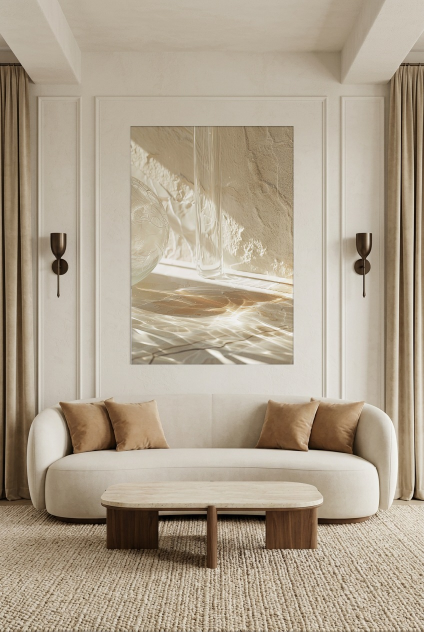 L’Eau et le Verre — unframed poster in a living room
