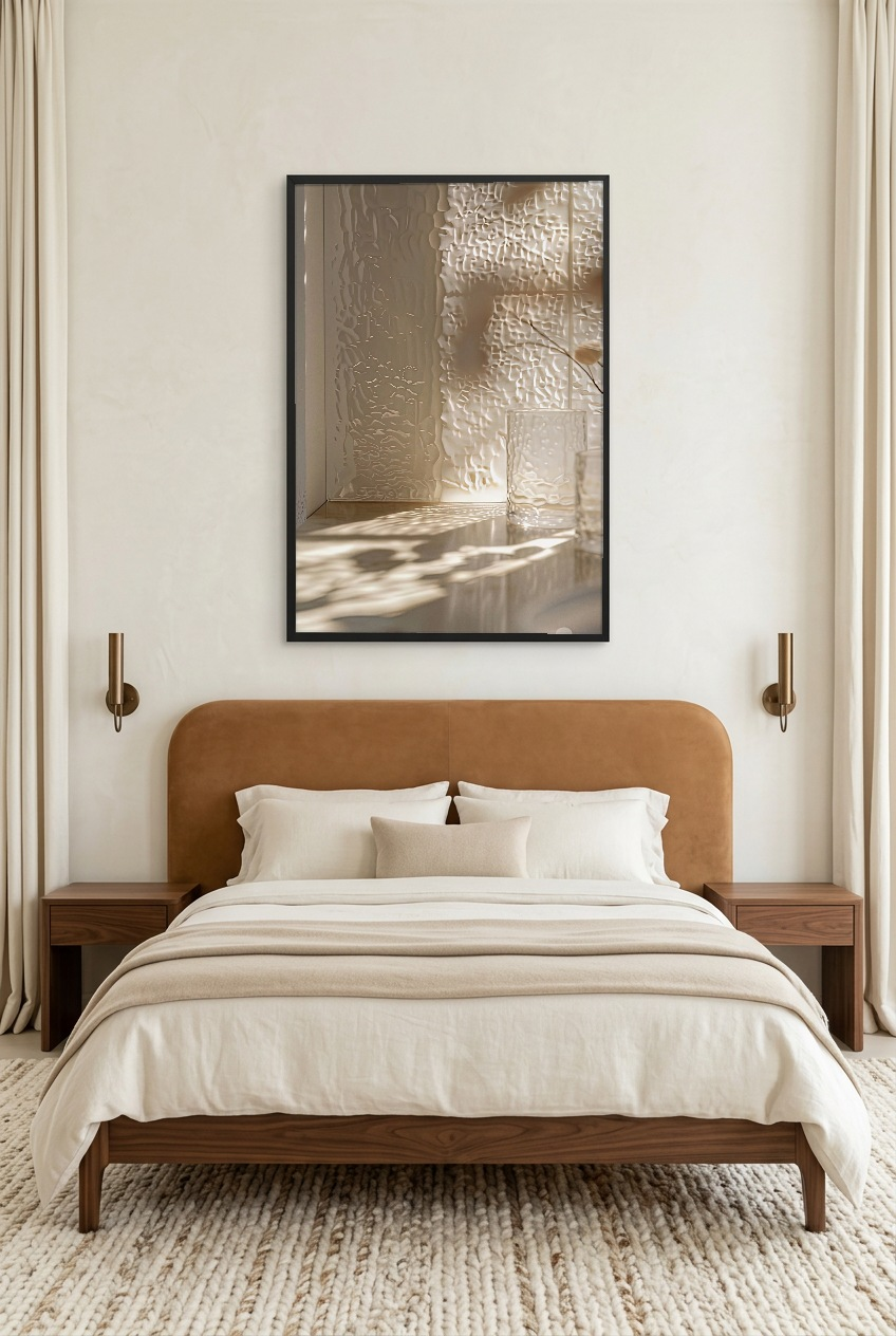 Le Verre Cathédrale — poster com moldura preta num quarto