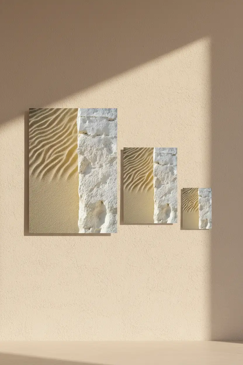 The Border — Minimalist sand golden mineral texture wall poster