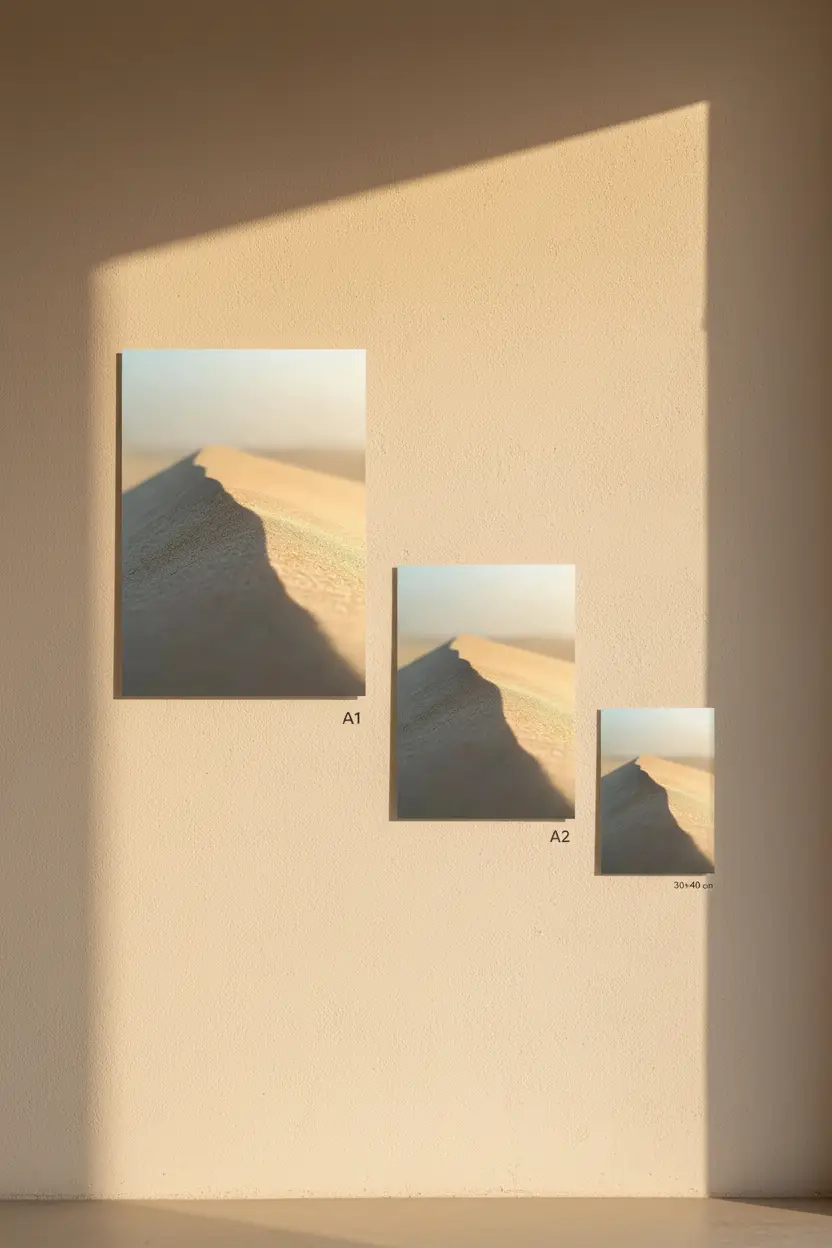 The Horizon Line — Minimalist golden desert mineral wall poster