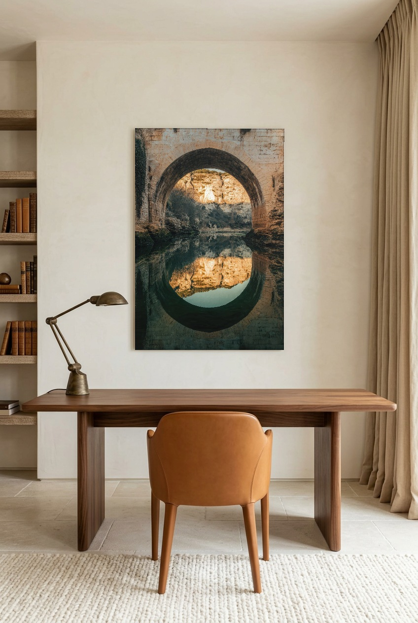 Le Miroir du Pont — unframed poster in a home office