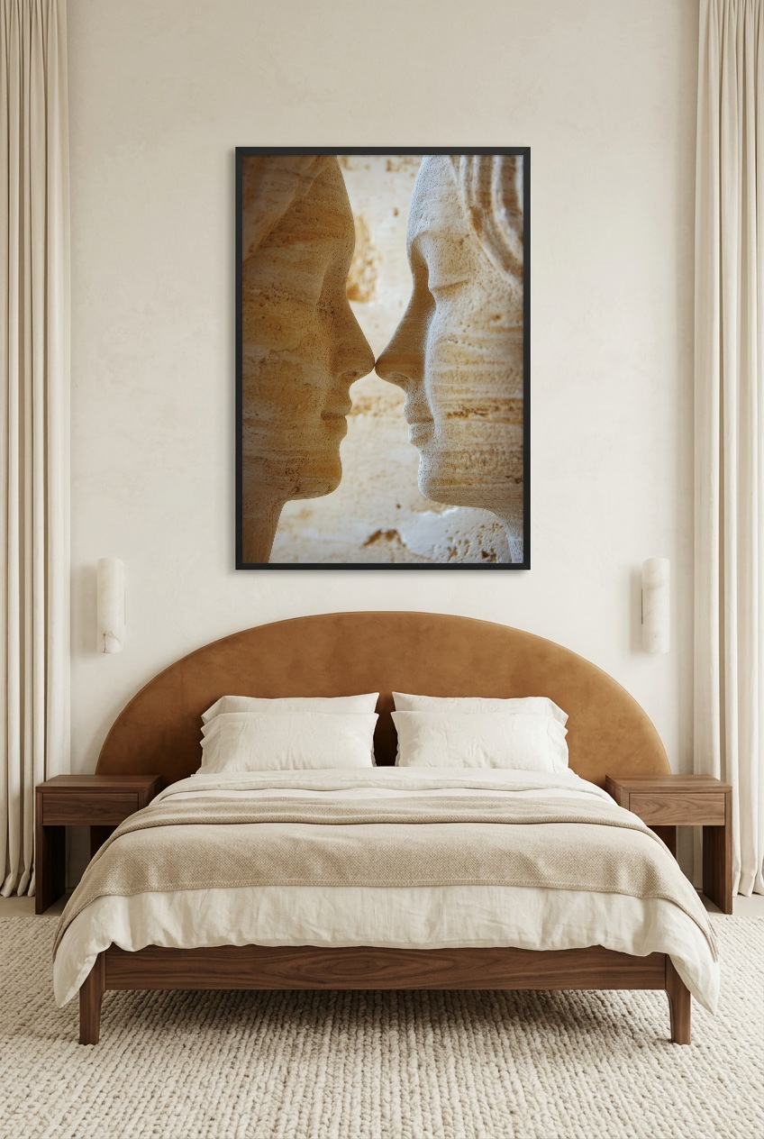 Le Souffle — poster in zwarte lijst in een slaapkamer