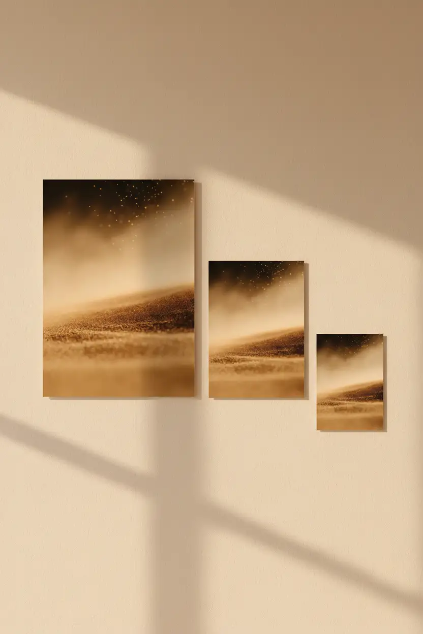 L'Envol du Sable — Golden Mineral Minimalist Wall Poster