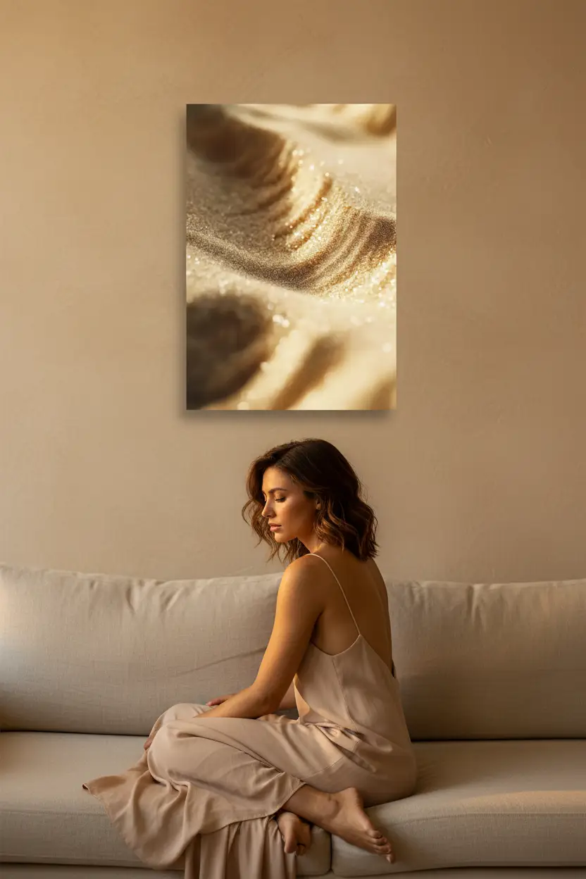 Sables d'Or — Affiche murale minimaliste sable doré texture or ivoire — affiche murale minimaliste | Cassili-home