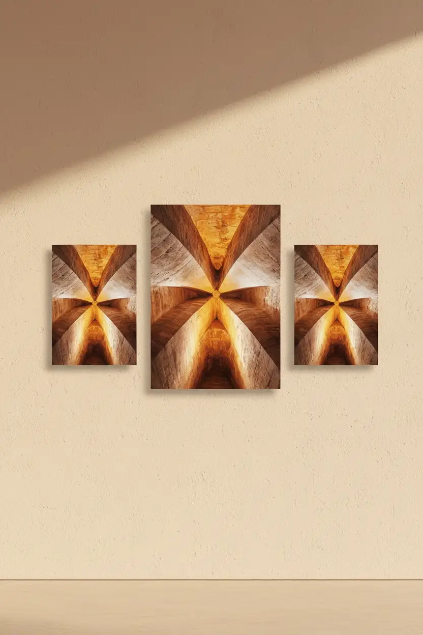 La Croisée — Poster murale minimalista marrone oro volta a crociera