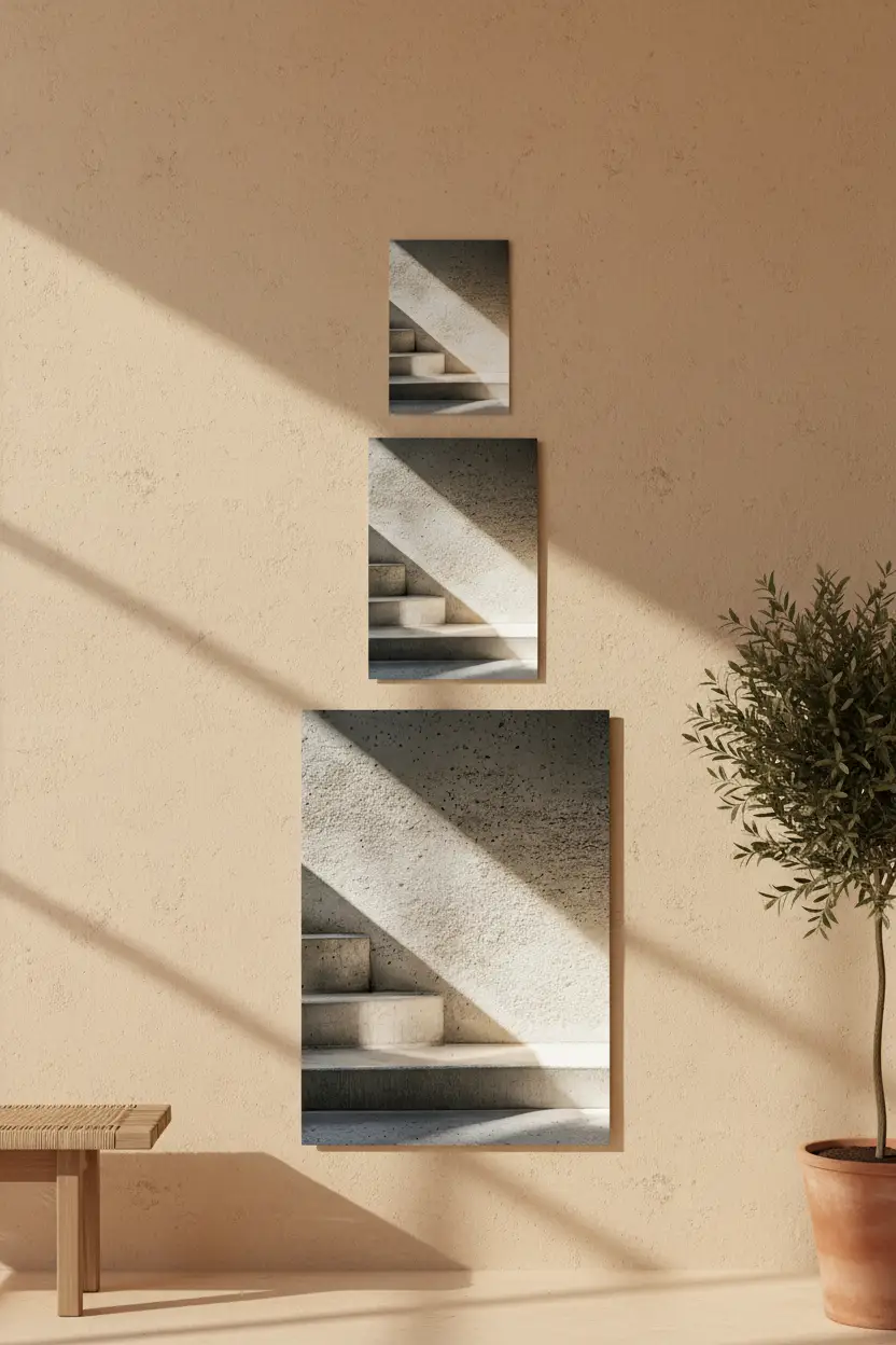 L’Ombre du Midi — Affiche murale minimaliste beige et gris architecture — affiche murale minimaliste | Cassili-home
