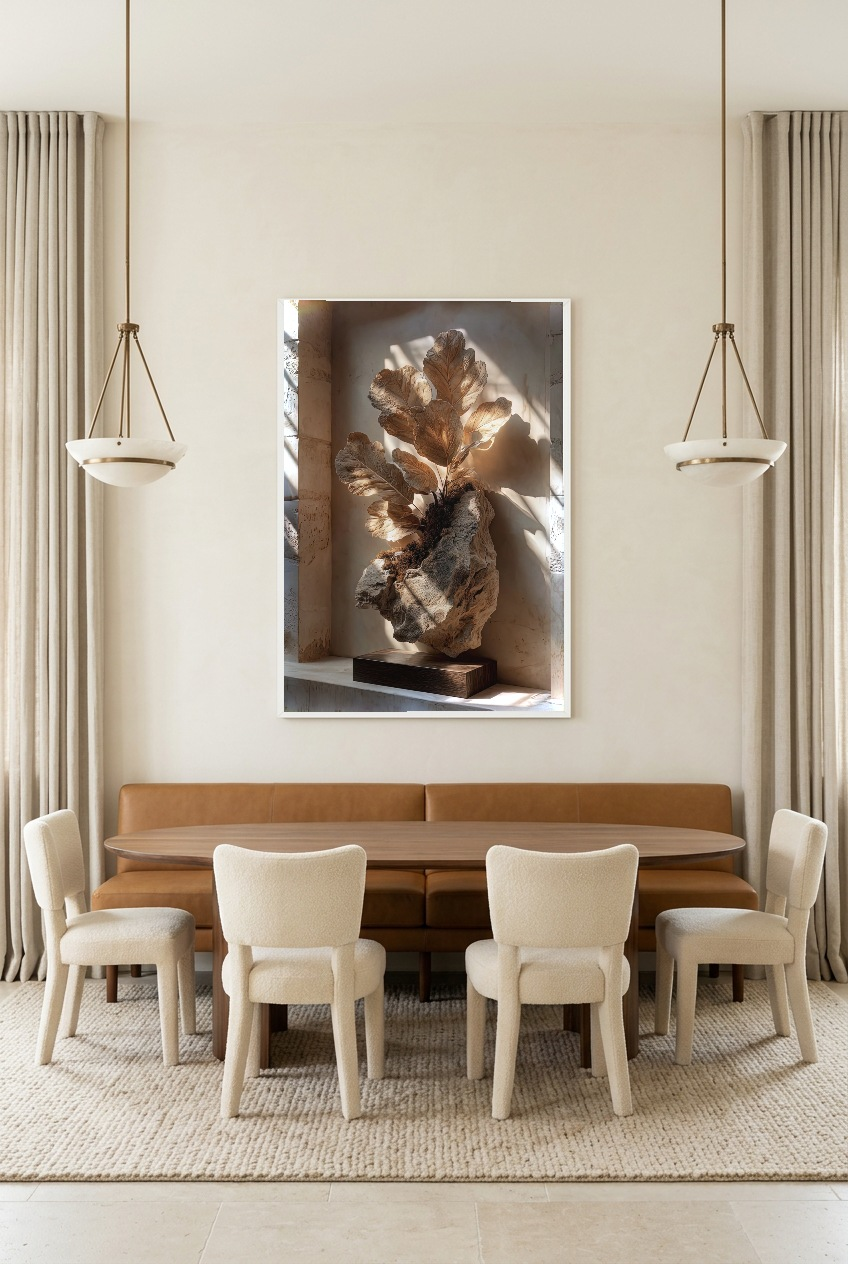 Le Rameau Pétrifié — poster con cornice bianca in una sala da pranzo